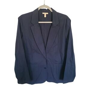 Eileen Fisher Lightweight Cotton Blazer Blue Size Large